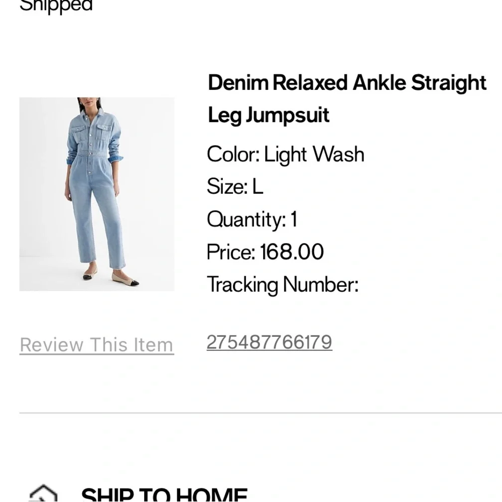 Express Denim Relaxed Ankle Straight Leg Jumpsuit - Picture 4 of 6